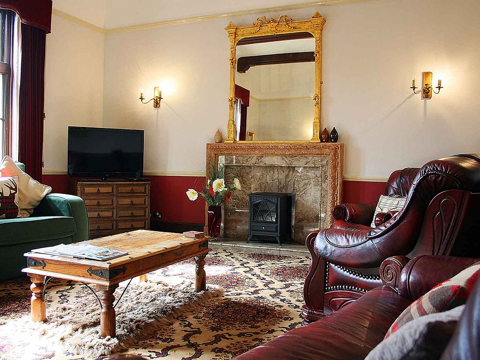 Gold Leafed Mirror and Fire Place